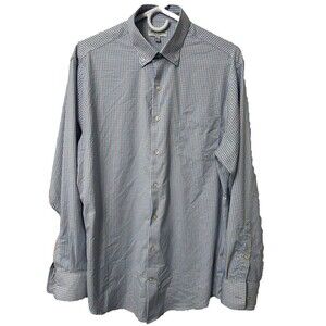 Peter Millar Button Up Shirt Men's Medium Plaid Long Sleeves Summer Comfort